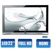 TV LED 22" AOC Full HD, Conversor Digital, 1 HDMI, Contraste