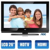 TV LCD 26" AOC HDTV Ready, Conversor Digital Integrado, 3 HD